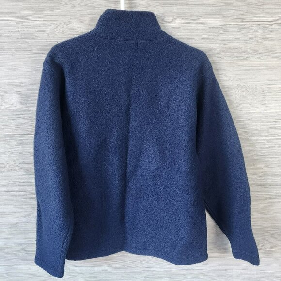 Patagonia 100% Wool Womens Small Navy Blue Zip Vintage Sweater Coat Long Sleeve - Picture 4 of 15